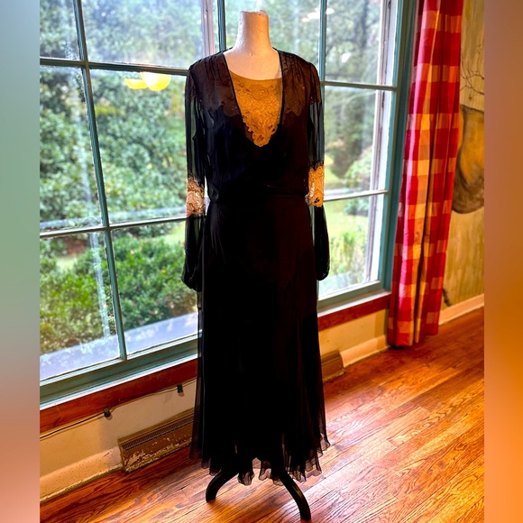 Vintage Dresses & Skirts - 1920/30’s Rare Find Sheer Lined Dress With Light Jacket